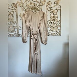 Beautiful H & M satin dress, size medium ecro color